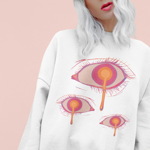 Pink goth eyeball Unisex Sweatshirt